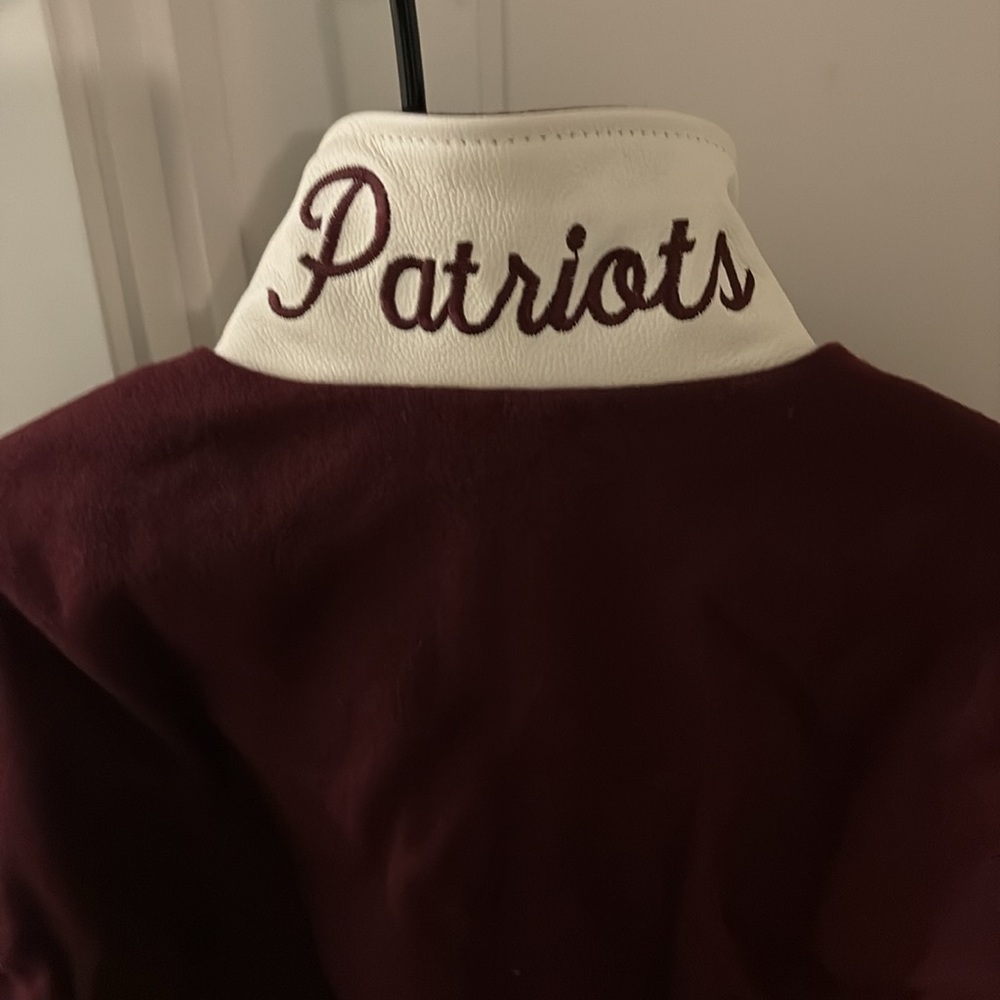 NWT [Holloway] "Patriots" Standard Varsity Jacket Maroon White Men's Size Medium - Picture 4 of 9